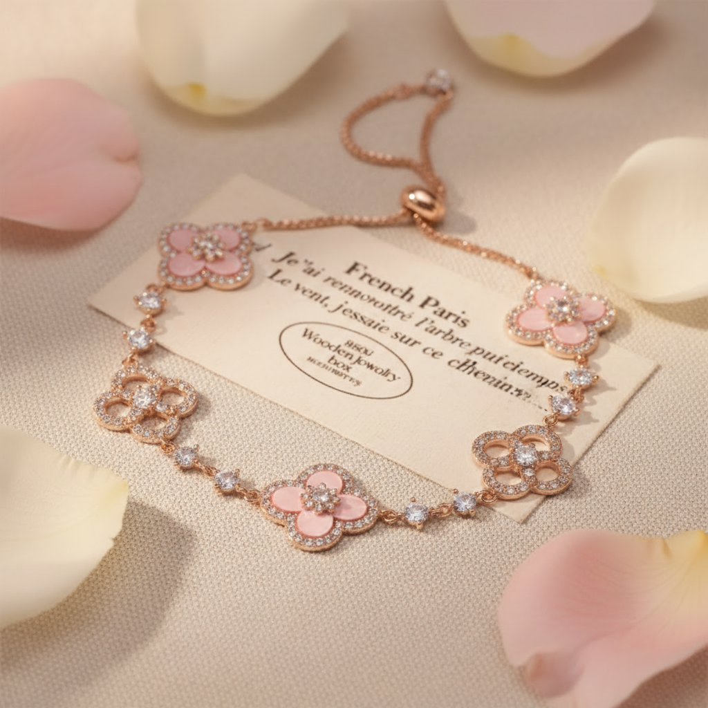 Éternel™  Pink Mother of Pearl Clover Bracelet